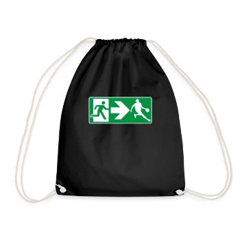 Notausgang Basketball Basketballer - Turnbeutel - Schwarz - Vorne