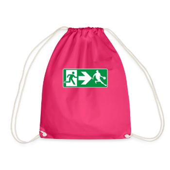 Emergency Exit Basketball Basketball Player - Drawstring Bag - fuchsia - Front
