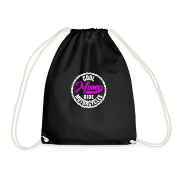 Cool moms ride motorcycles - Drawstring Bag - black - Front