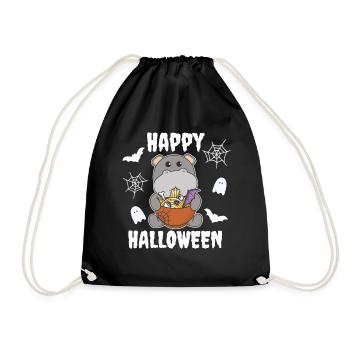 Nouilles Nouilles japonaises Halloween Hippo Ramen - Sac de sport léger - noir - Devant