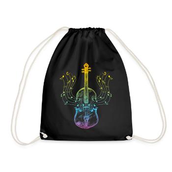 Notes de musique de violon Musicien de violon Amateur de violon Vi - Sac de sport léger - noir - Devant