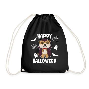 Meerkat Happy Halloween Cute Vampire Costume - Drawstring Bag - black - Front