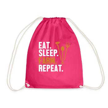 Manger dormir Ferme Répéter Agriculture Agriculteur biologique - Sac de sport léger - fuchsia - Devant