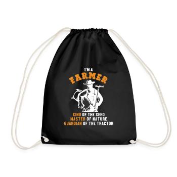 Farmer King Master Guardian Farmer Agriculture - Drawstring Bag - black - Front