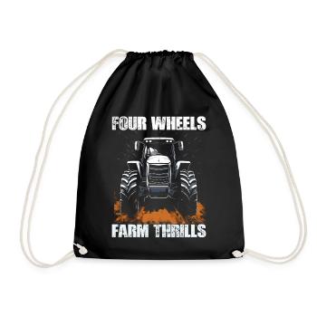 Four Wheels Farm Thrills Tractor Farming - Sac de sport léger - noir - Devant