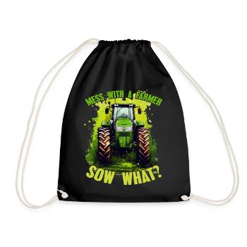 Jouer avec une truie fermière quoi? Constructeur de tracteurs - Sac de sport léger - noir - Devant