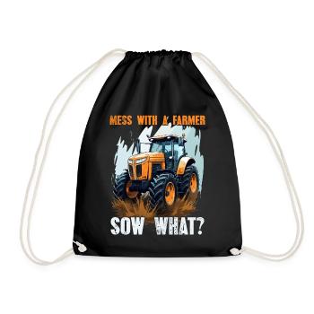 Jouer avec une truie fermière quoi? Agriculteur de tracteurs - Sac de sport léger - noir - Devant