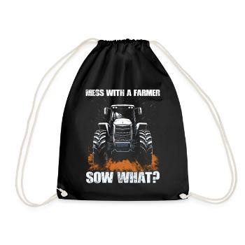 Jouer avec une truie fermière quoi? Cadeau tracteur - Sac de sport léger - noir - Devant