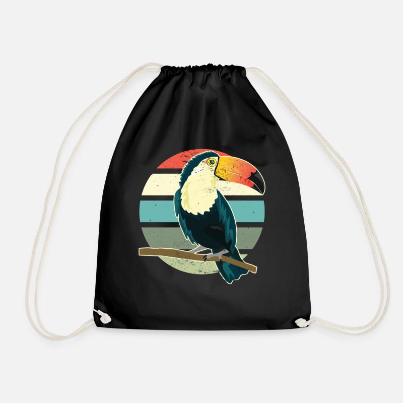 Tukan Wildtier Tier Vogel Retro Vintage Tukan - Turnbeutel - Schwarz