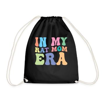 Rat Mom Retro Groovy In My Rat Mom Era - Drawstring Bag - black - Front