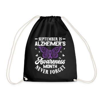 September is Azheimer's Awareness Month - - Drawstring Bag - black - Front