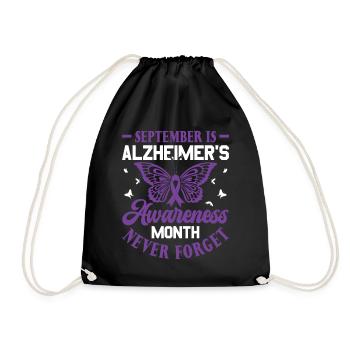 September is Azheimer's Awareness Month - - Drawstring Bag - black - Front