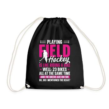 Field Hockey Playing Field Hockey - Turnbeutel - Schwarz - Vorne