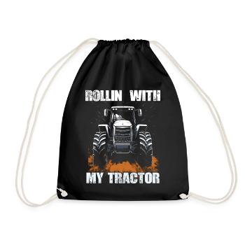 Rollin' With My Tractor Agriculture - Drawstring Bag - black - Front