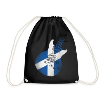 Schottland Flagge Gitarre - Turnbeutel - Schwarz - Vorne