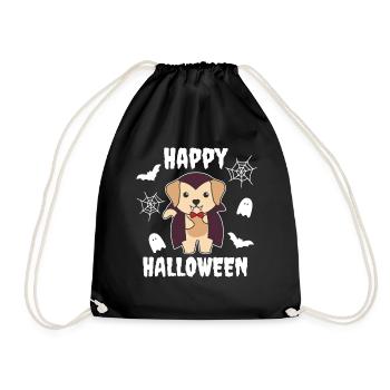 Labrador Happy Halloween Cute Vampire Costume - Drawstring Bag - black - Front