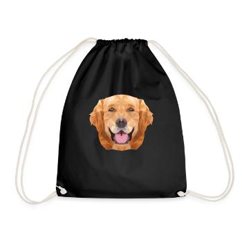 Polygon Wauwau Rüde Vierbeiner Golden Retriever - Turnbeutel - Schwarz - Vorne