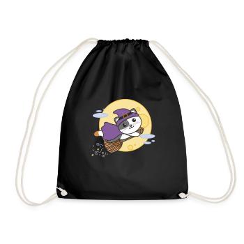 Cat Halloween Witch Kids Witches Costume - Drawstring Bag - black - Front