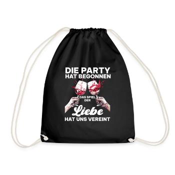 Junggesellenabschied Hochzeit Liebe Spruch - Turnbeutel - Schwarz - Vorne
