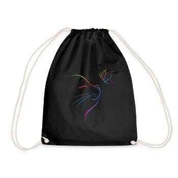 Chat avec papillon - Sac de sport léger - noir - Devant