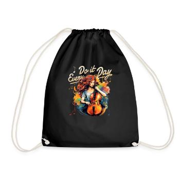 Violoncelliste Musicien Musicien Paroles drôles - Sac de sport léger - noir - Devant