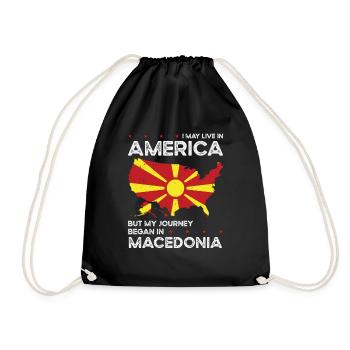 Macédonien Patriote américain États-Unis - Sac de sport léger - noir - Devant