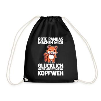 Roter Panda - Turnbeutel - Schwarz - Vorne