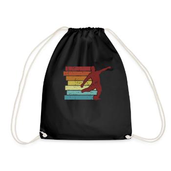 Retro Professional Soccer God Soccer Player - Drawstring Bag - black - Front