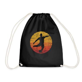 Retro Soccer Player Professional Soccer God - Drawstring Bag - black - Front
