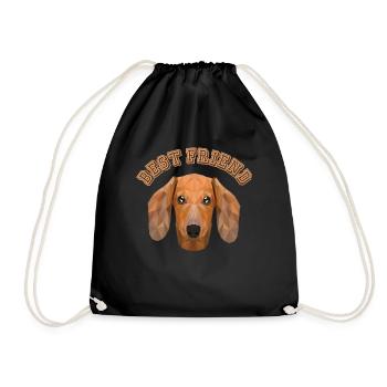 Best Friend Teckel Dachshund Hund Hundebesitzer - Turnbeutel - Schwarz - Vorne