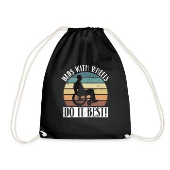 Wheelchair Wheelchair Disability Funny - Drawstring Bag - black - Front