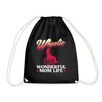 Wheelchair Wheelchair Disability Funny - Drawstring Bag - black - Front