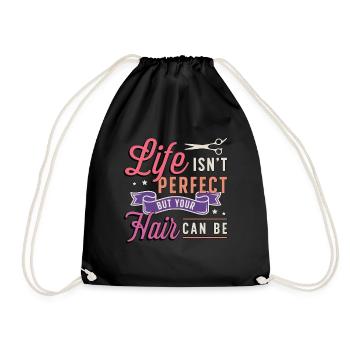 Hairstylist Life Isn't Perfect But Hairdresser - Drawstring Bag - black - Front