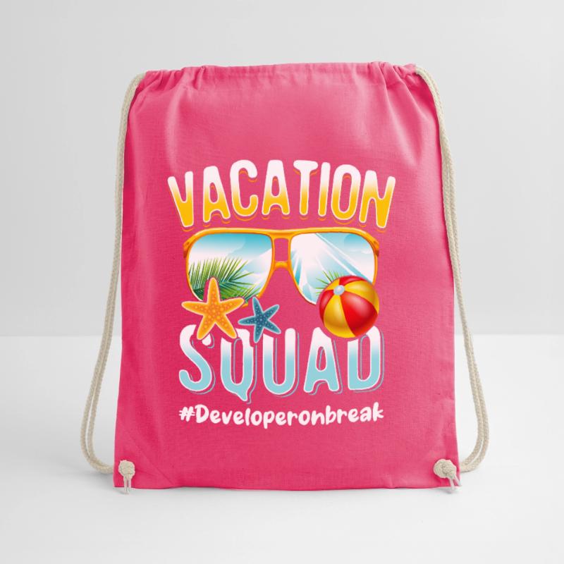 Developer Vacation Squad #Developeronbreak Drawstring Bag