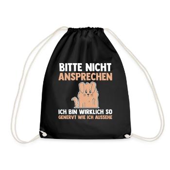 Hund Bitte Nicht Ansprechen - Turnbeutel - Schwarz - Vorne
