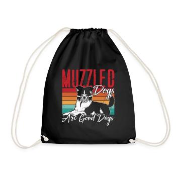 Service Dog Trainer Muzzled Dogs Are Dog Handler - Drawstring Bag - black - Front