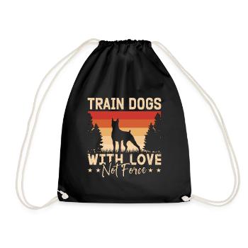 Service Dog Trainer Train Dogs With Love Dog Owner - Drawstring Bag - black - Front