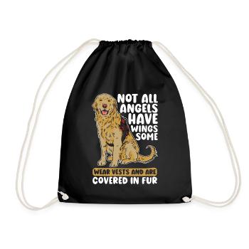 Service Dog Trainer Not All Angels Have Dog Owner - Drawstring Bag - black - Front