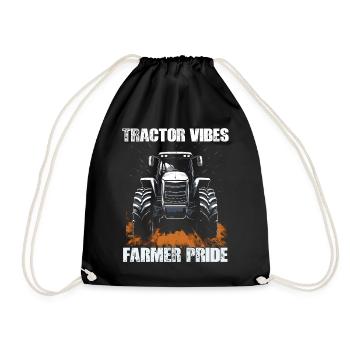 Tractor Vibes Farmer Pride Tractor Agriculture - Drawstring Bag - black - Front