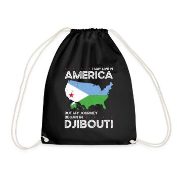 Dschibutische amerikanische Patriotin USA - Turnbeutel - Schwarz - Vorne