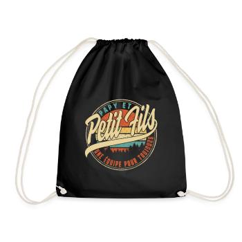 Papy Et Petit Fils Une Équipe Pour Toujours - Drawstring Bag - black - Front