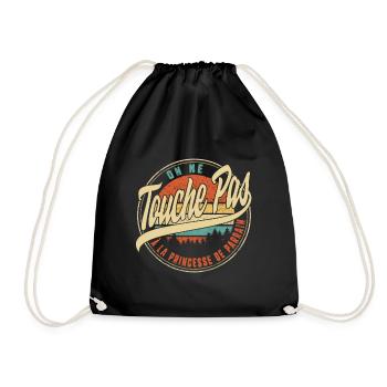On Ne Touche Pas À La Princesse De Parrain Humour - Drawstring Bag - black - Front