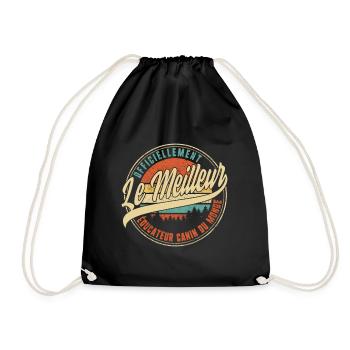 Officiellement Le Meilleur Éducateur Canin Du - Drawstring Bag - black - Front