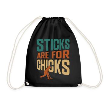 Field Hockey Sticks Are For Chicks - Drawstring Bag - black - Front