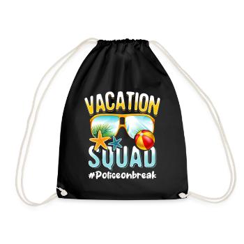 Police Vacation Squad #Policeonbreak - Drawstring Bag - black - Front