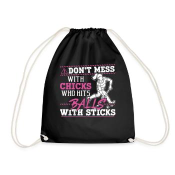 Field Hockey Adult Humor Don't - Drawstring Bag - black - Front