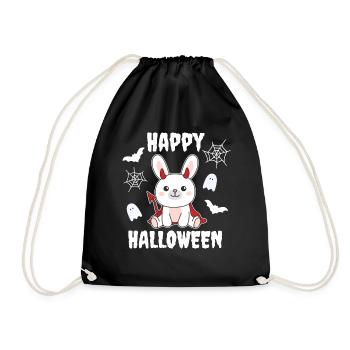 Bunny Happy Halloween Devil Costume - Drawstring Bag - black - Front
