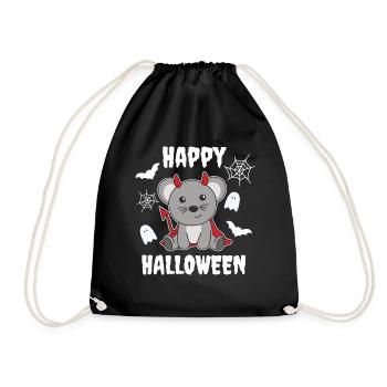 Mouse Happy Halloween Devil Costume - Drawstring Bag - black - Front