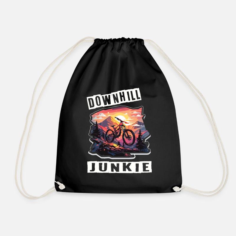 Downhill Mountainbiker Downhill Junkie - Turnbeutel - Schwarz