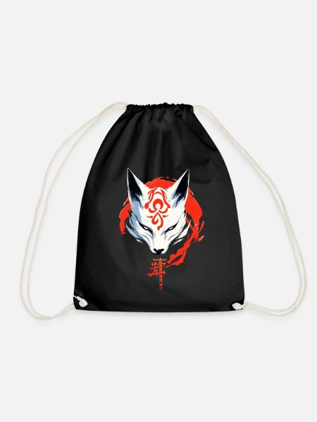 Kumiho Samurai Fuchs Maske Kitsune Japan Anime - Turnbeutel - Schwarz
